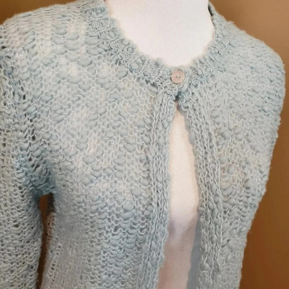 Tailor B. Moss S delicate blue‎ 1 button Cardigan - Picture 3 of 4